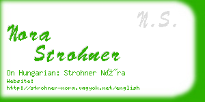 nora strohner business card